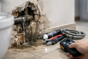 Теч от тръба в стена - как се действа